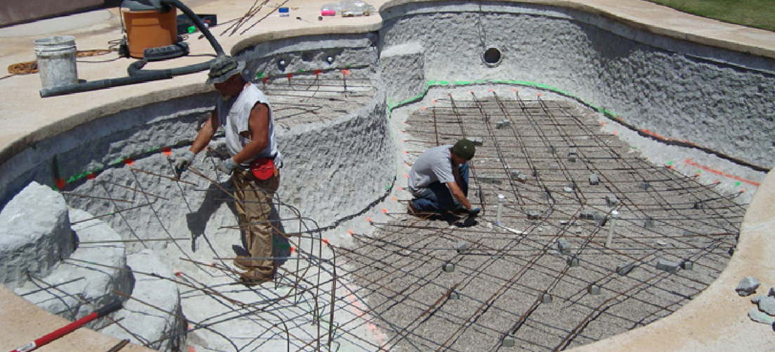 Pool installation workers