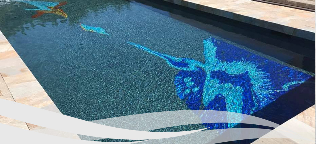 Universal Cement Artistic swimming pool design - Tile work on bottom of pool - Banner for The craft Page